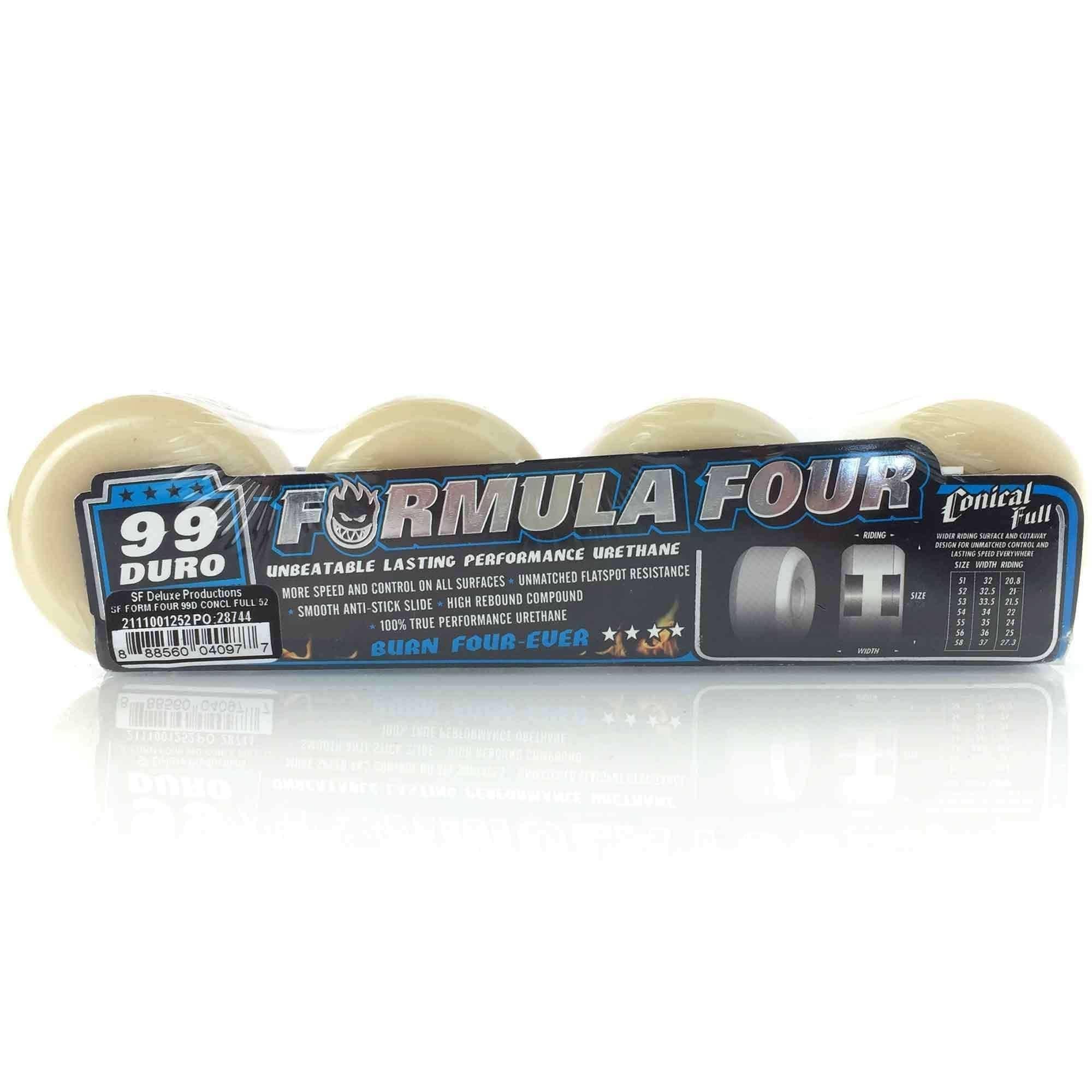 Spitfire Formula Four 99D Wheels Conical Full 52mm : Amazon.ca